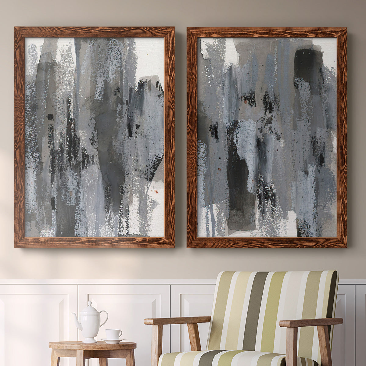 Loft Pastel III - Premium Framed Canvas 2 Piece Set - Ready to Hang