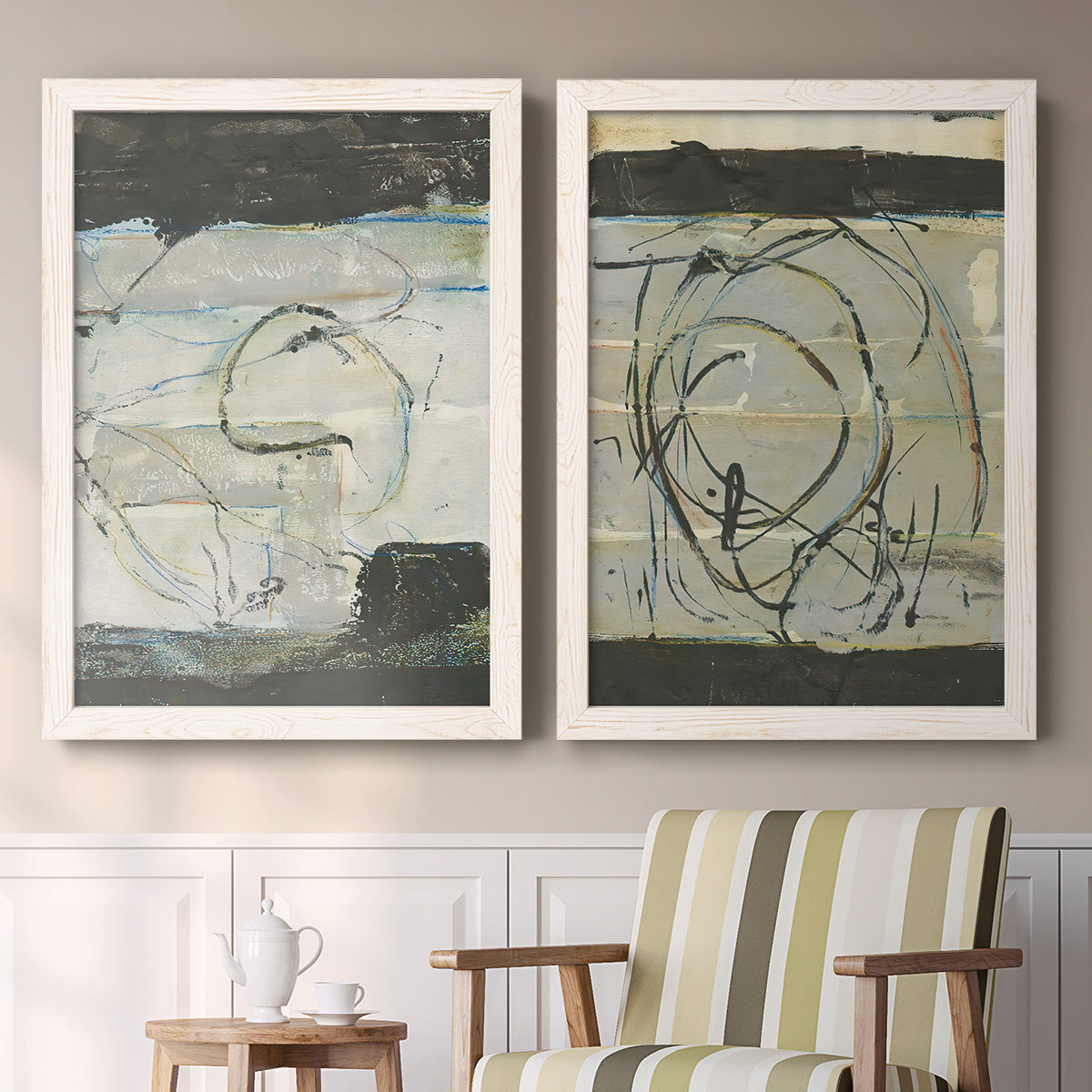 Continuing Energy I - Premium Framed Canvas 2 Piece Set - Ready to Hang