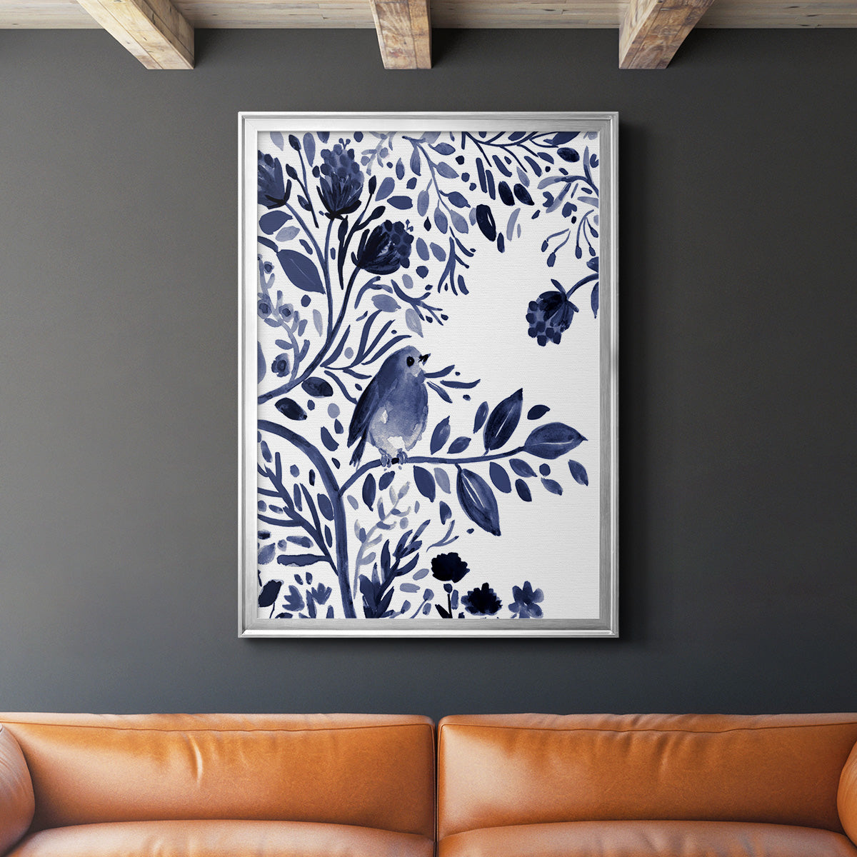 Indigo Song I - Modern Framed Canvas Print