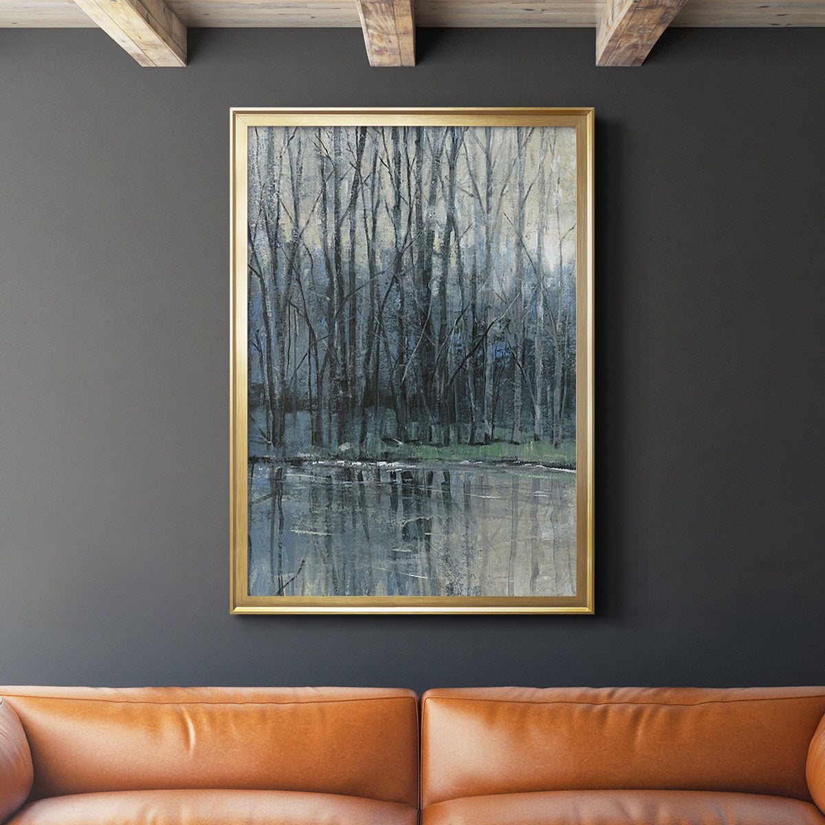 Morning Drizzle I - Modern Framed Canvas Print