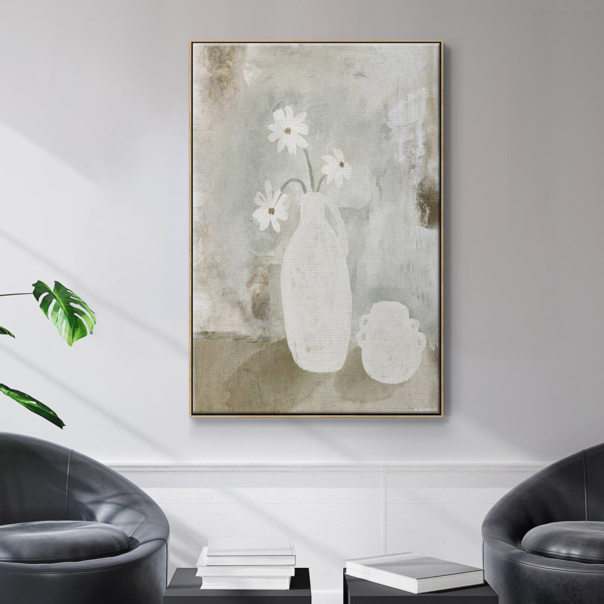 Sunday Blooms - Framed Premium Gallery Wrapped Canvas L Frame - Ready to Hang