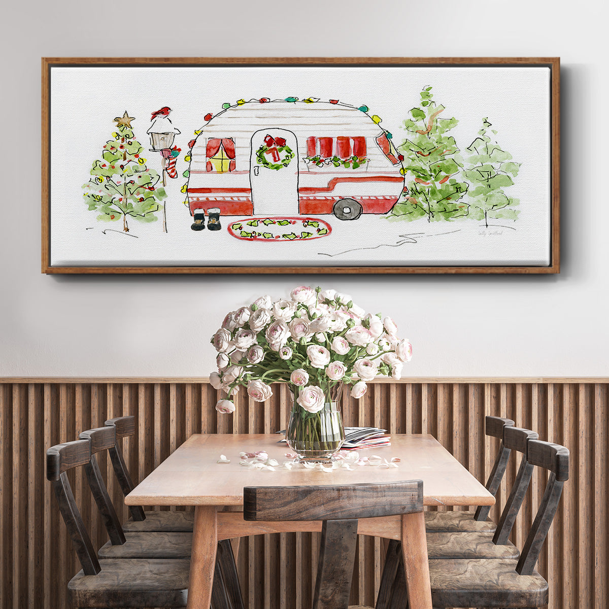 Holiday Camper I - Floater Framed Canvas Print