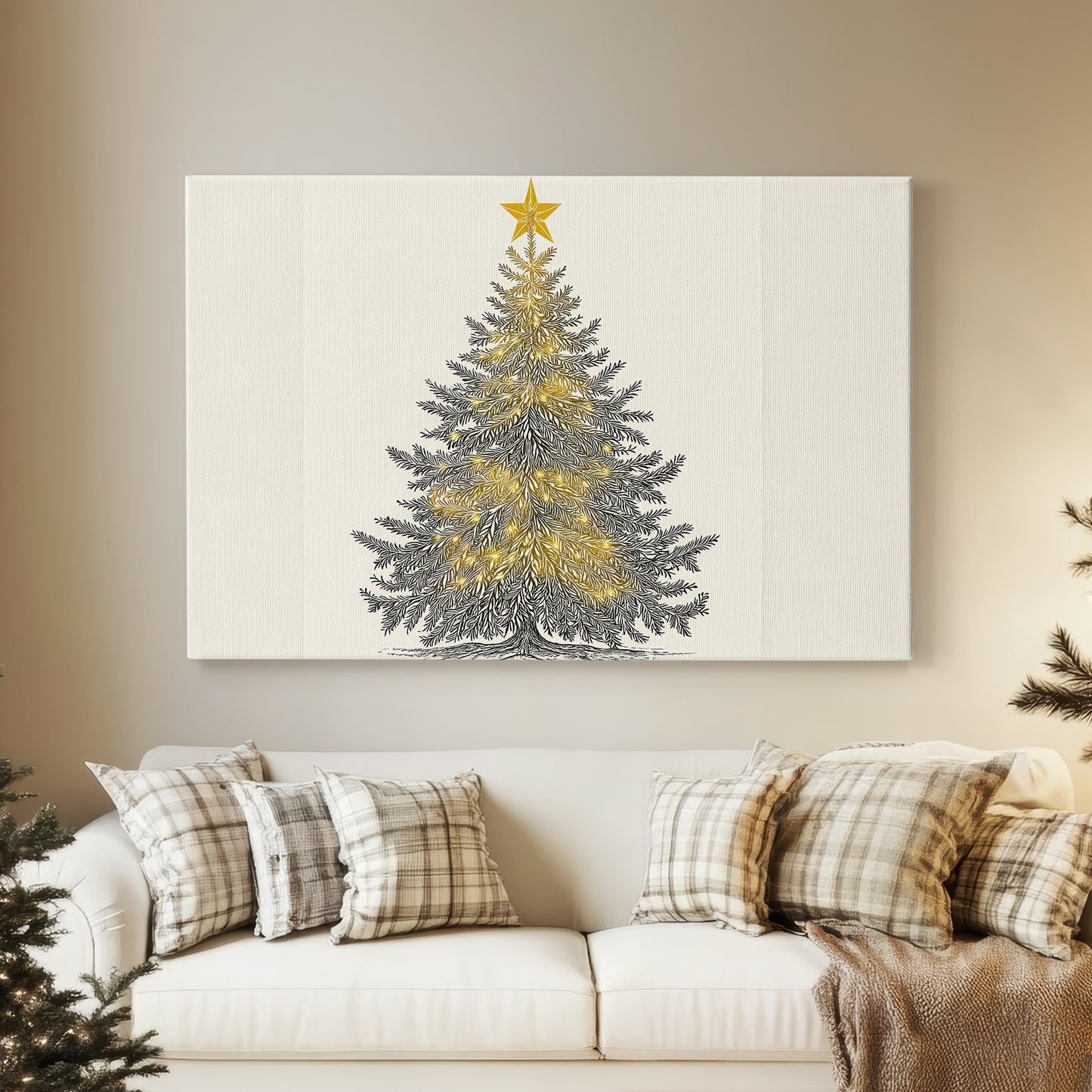 Snowwhite Evergreen Whisper - Canvas Art Print