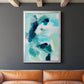 Teal Composition I - Modern Framed Canvas Print