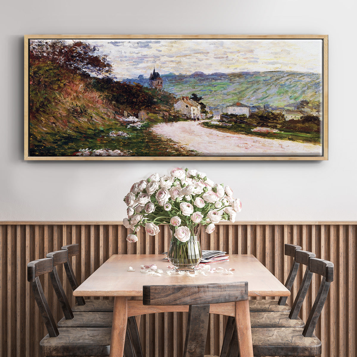 The Road at Vétheuil, 1878 - Floater Framed Canvas Print