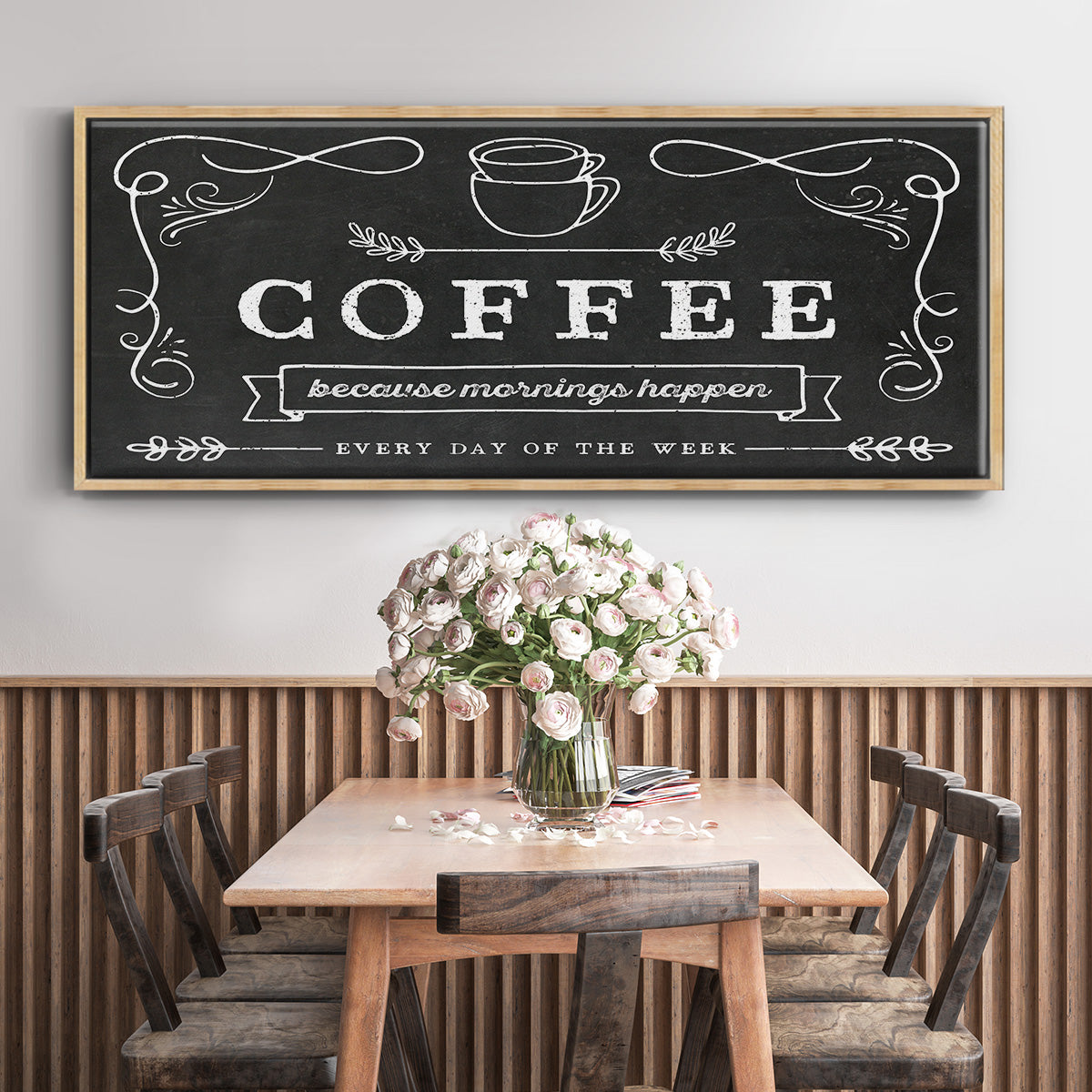 Coffee Everyday - Floater Framed Canvas Print