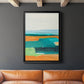 Aqua and Orange I - Modern Framed Canvas Print