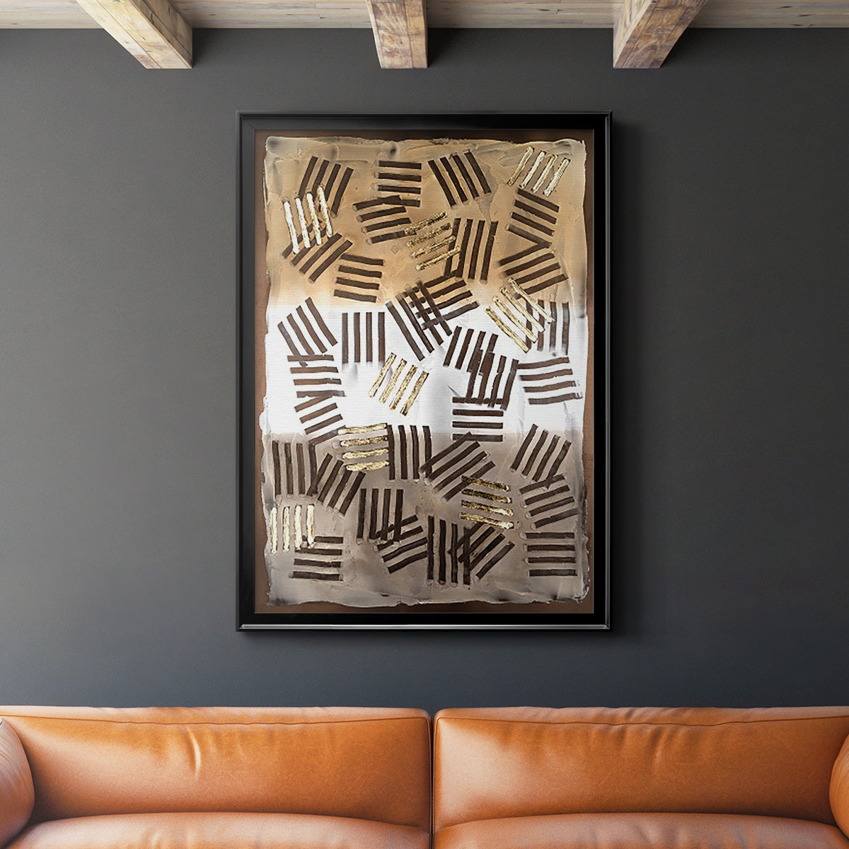 Raffia Palm I - Modern Framed Canvas Print