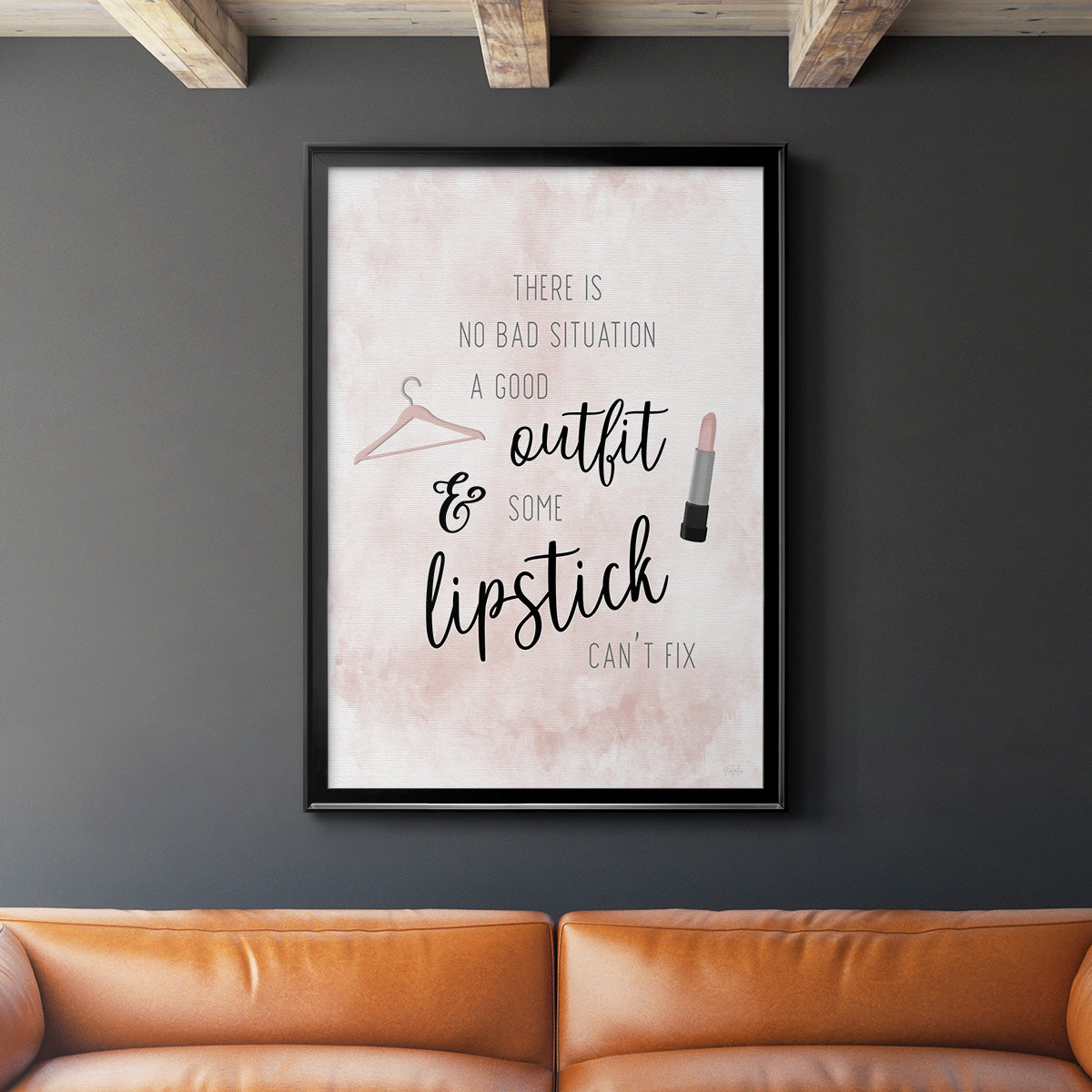 Outfit and Lipstick - Modern Framed Canvas Print