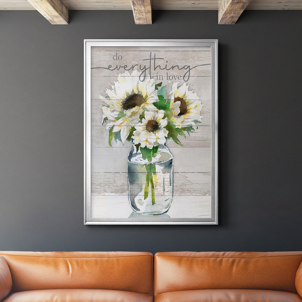 Do Everything In Love - Modern Framed Canvas Print