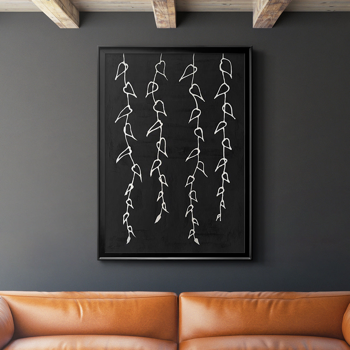 Ivory Vines II - Modern Framed Canvas Print