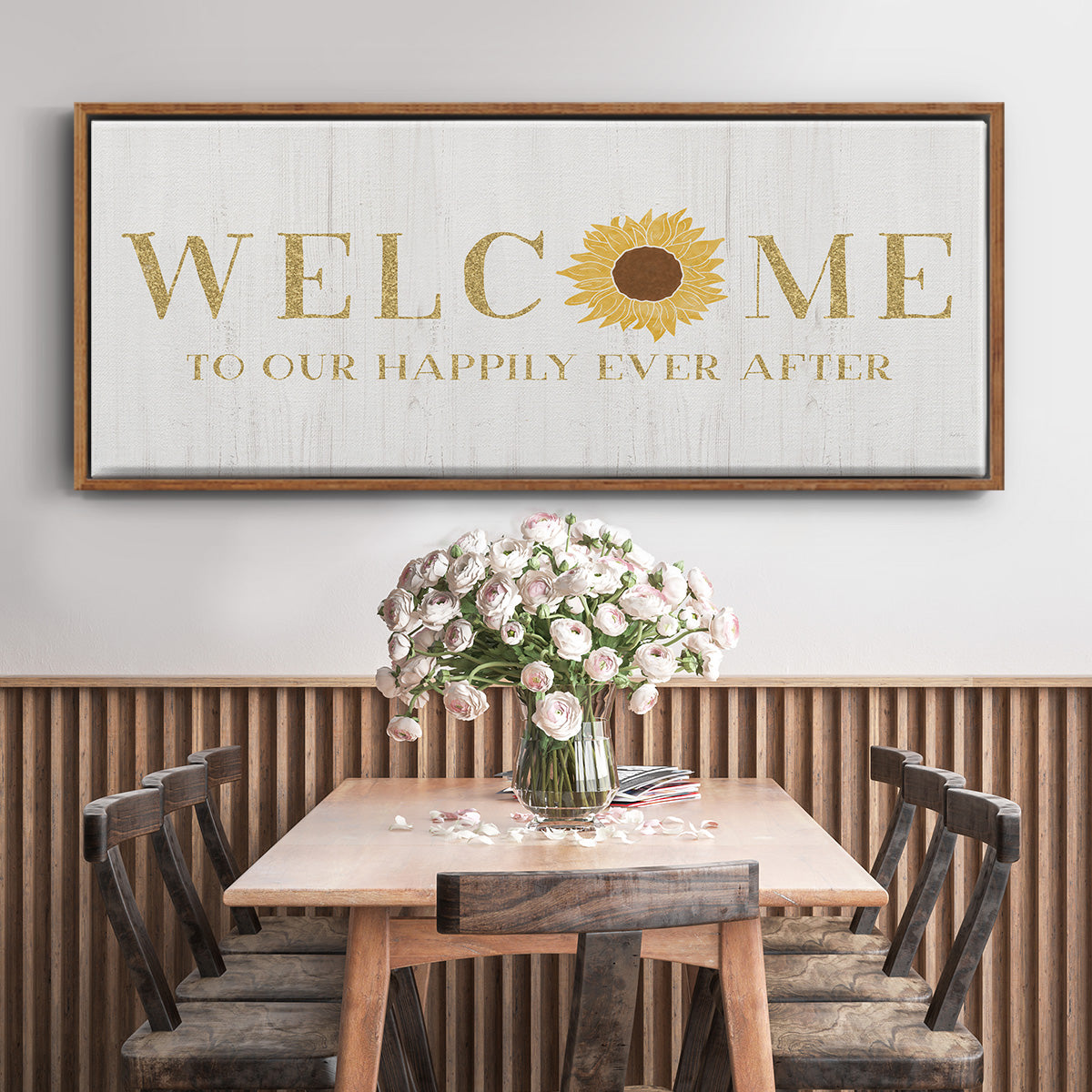 Welcome Happily Ever After - Floater Framed Canvas Print