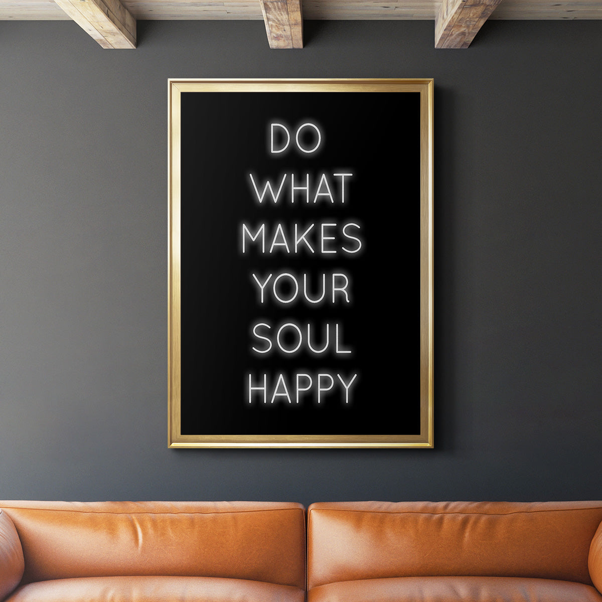 Soul Happy - Modern Framed Canvas Print