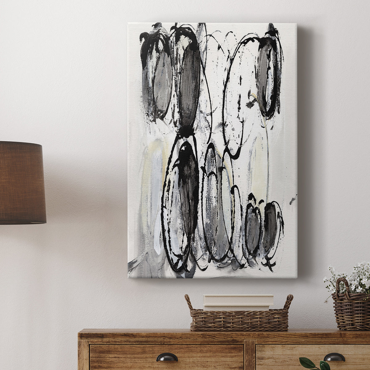 Grey Scribbles II - Canvas Art Print
