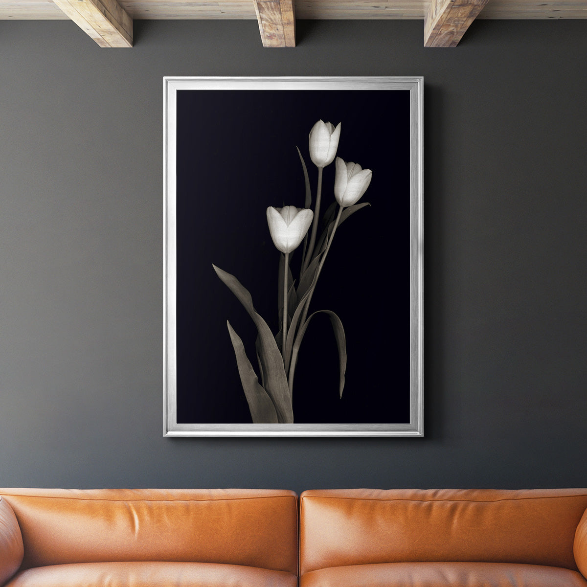 Tulip Pose I - Modern Framed Canvas Print