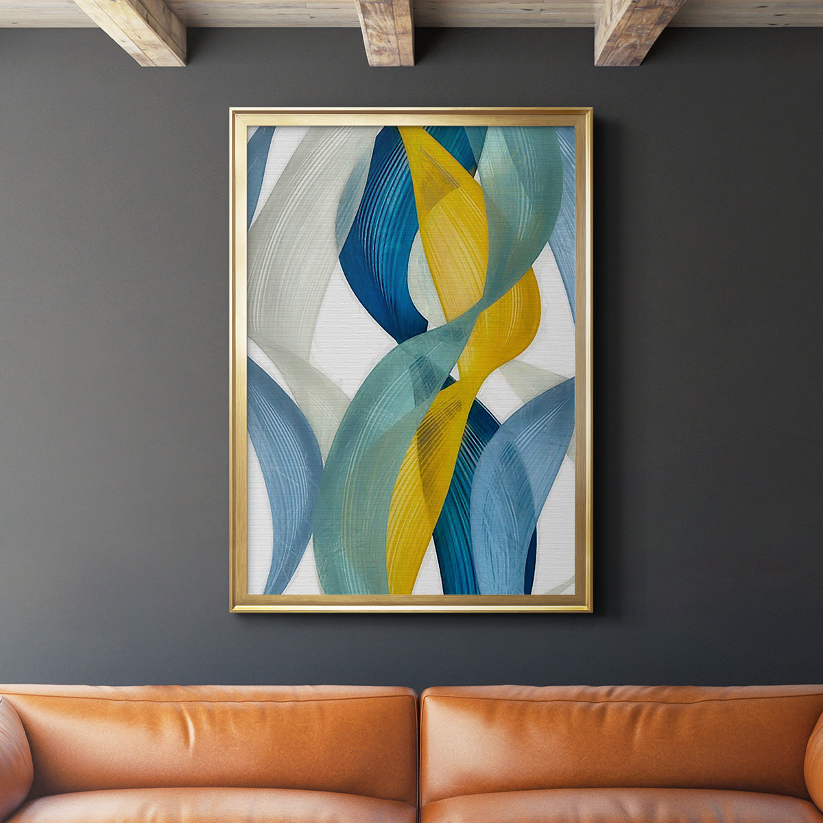 Horizontal Bands II - Modern Framed Canvas Print
