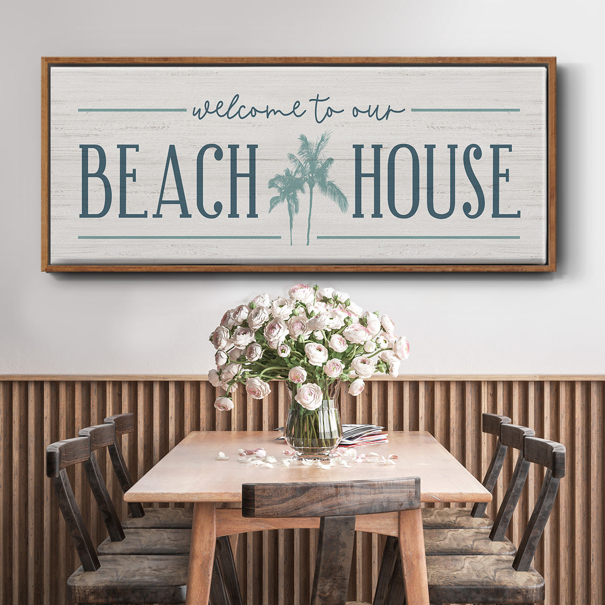 Our Beach House - Floater Framed Canvas Print