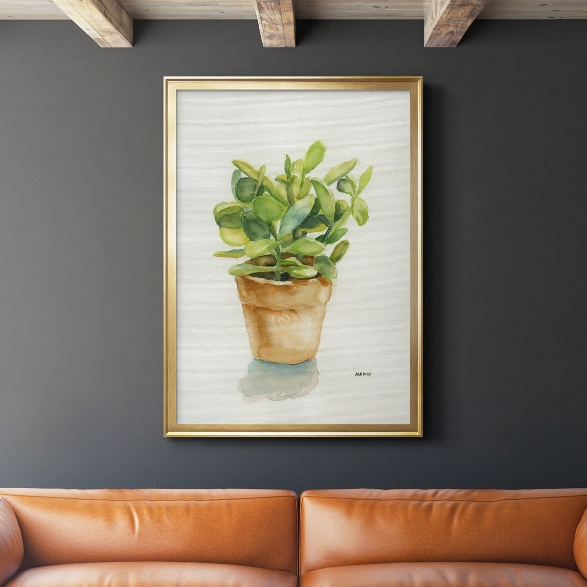 Succulent I - Modern Framed Canvas Print