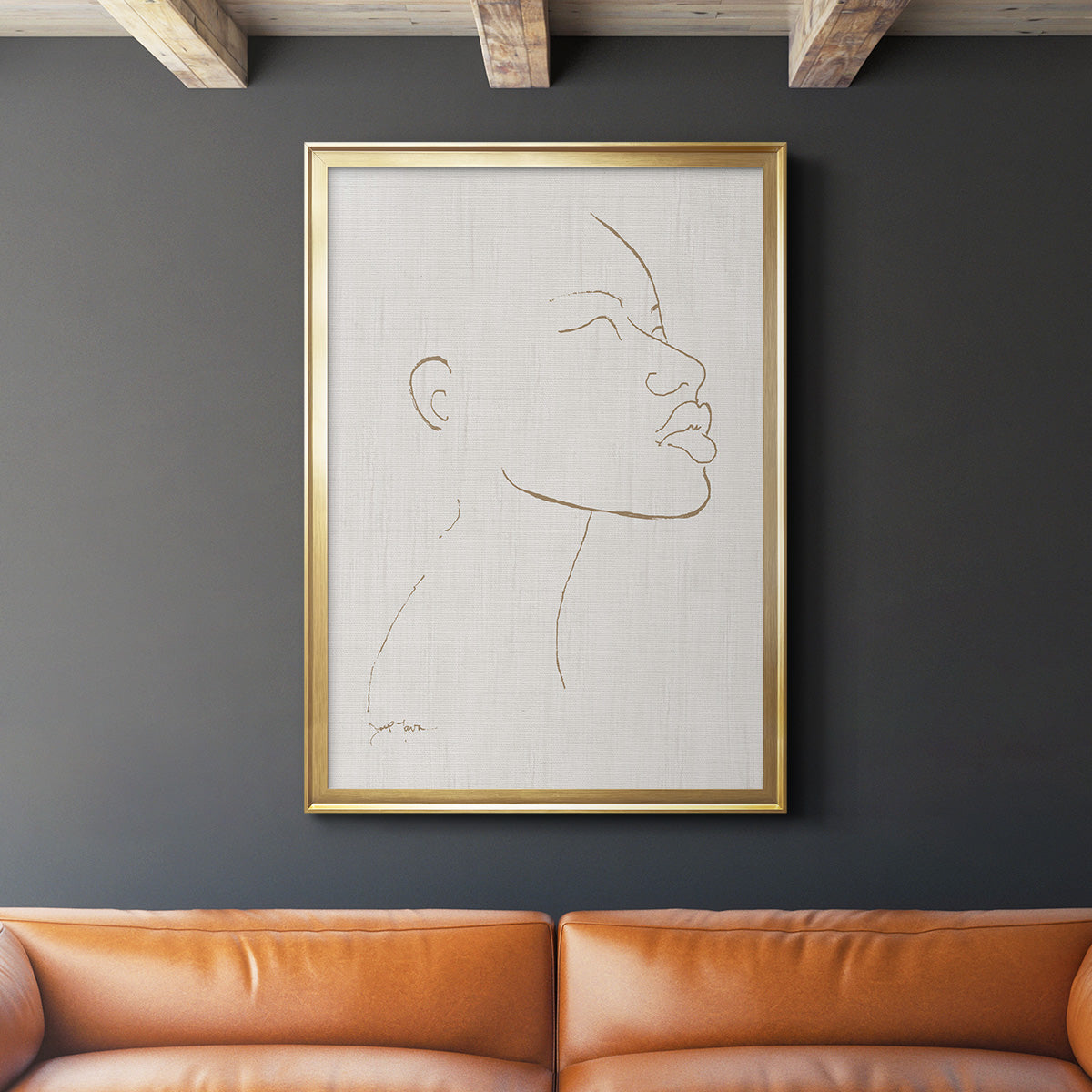 Portrait Sketch I - Modern Framed Canvas Print