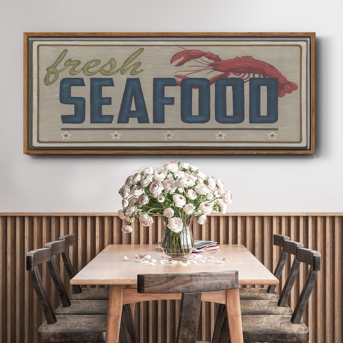 Shoreline Signs I - Floater Framed Canvas Print