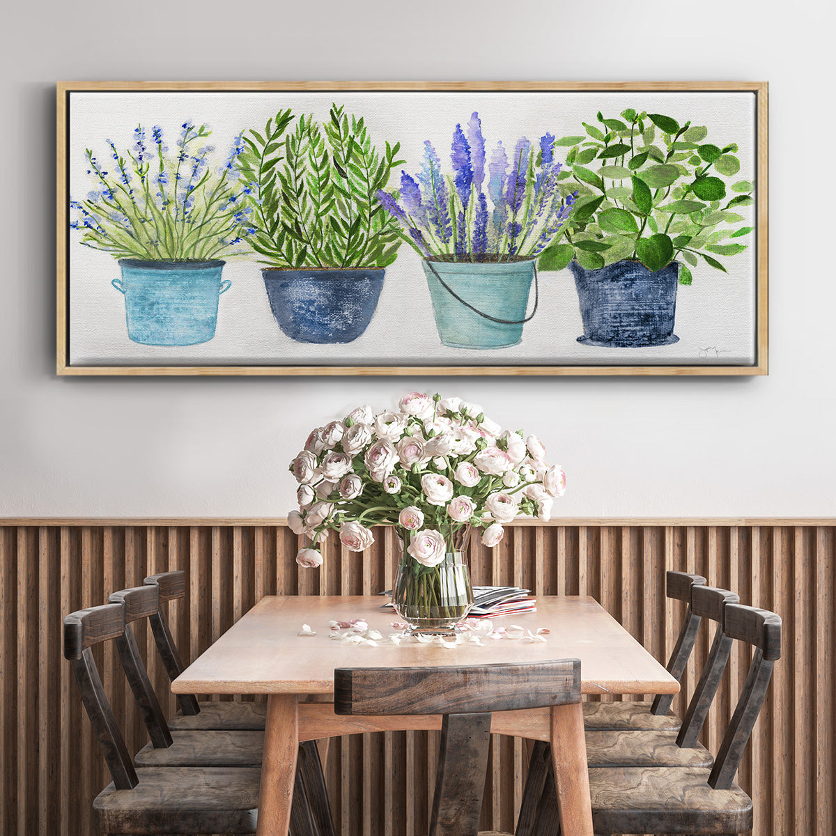 Fresh Herb Collection - Floater Framed Canvas Print