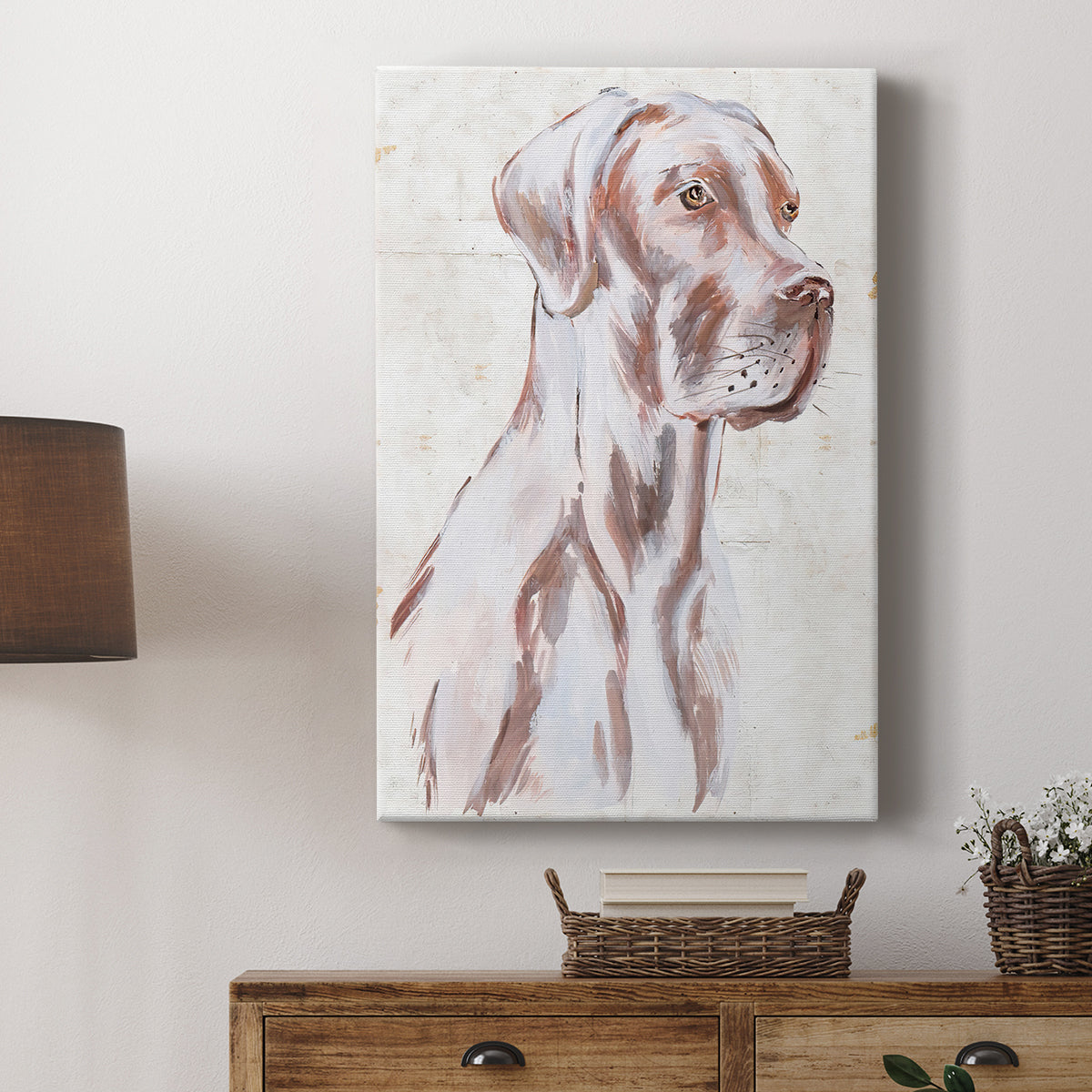 Sitting Dog IV - Canvas Art Print
