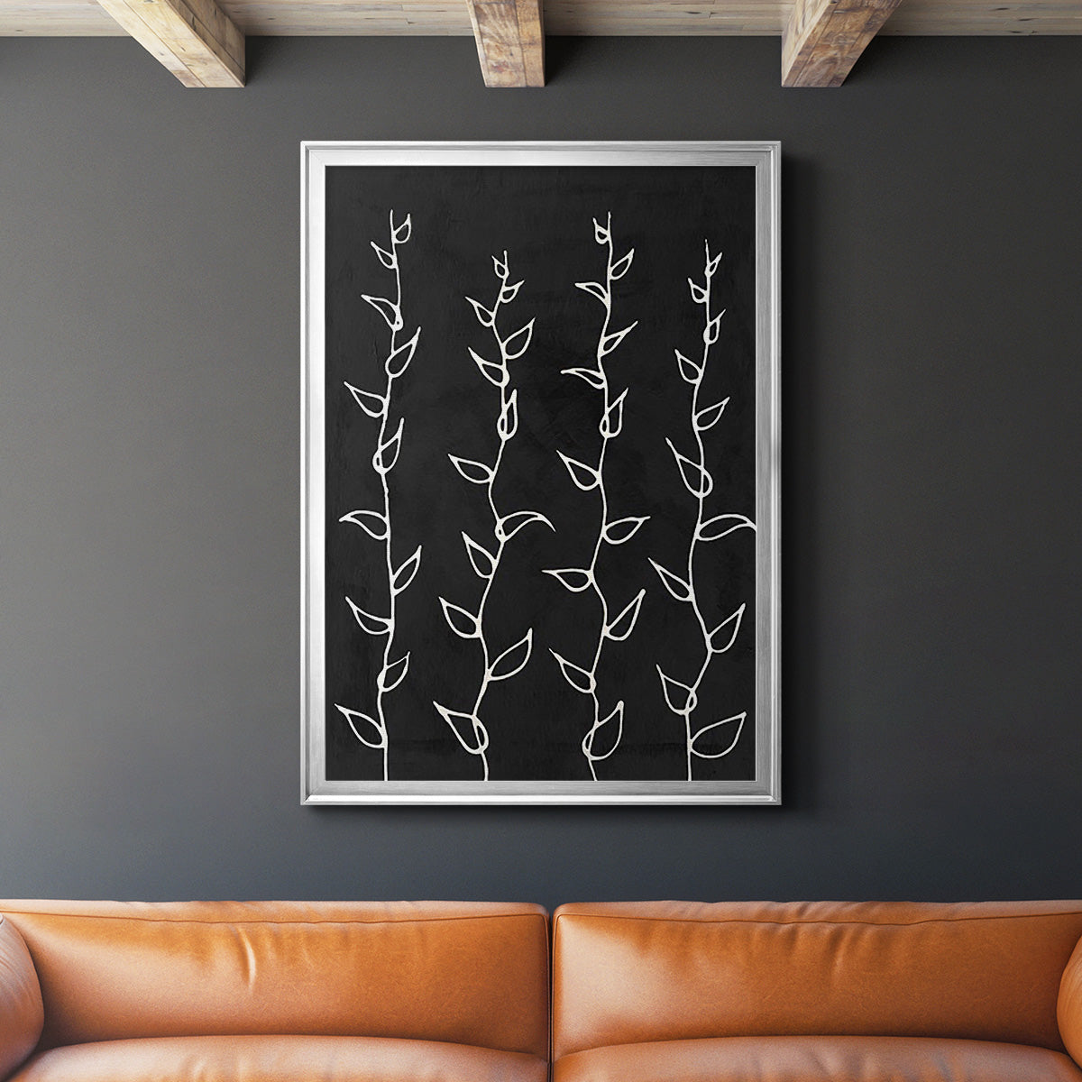 Ivory Vines I - Modern Framed Canvas Print