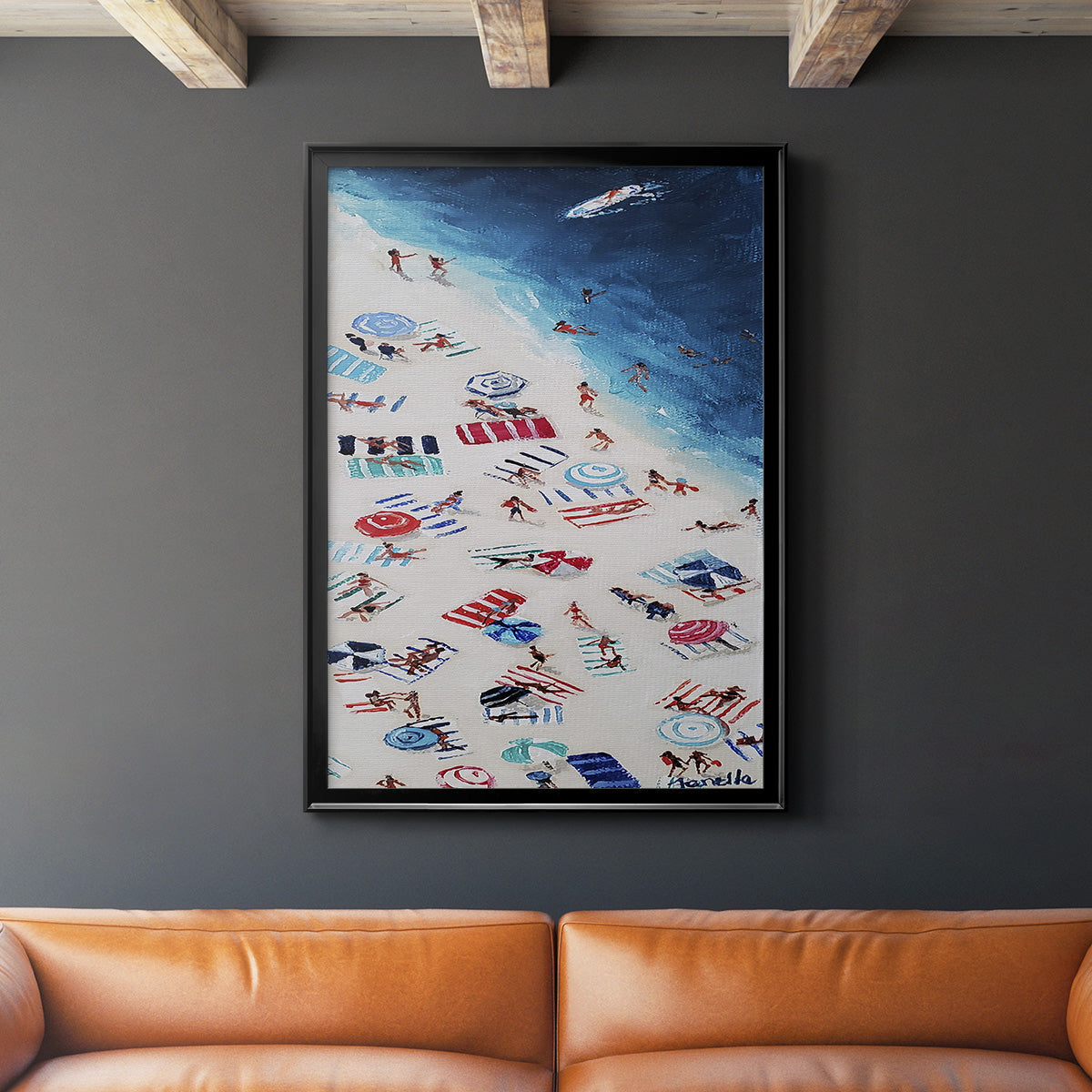 Break out Beach - Modern Framed Canvas Print