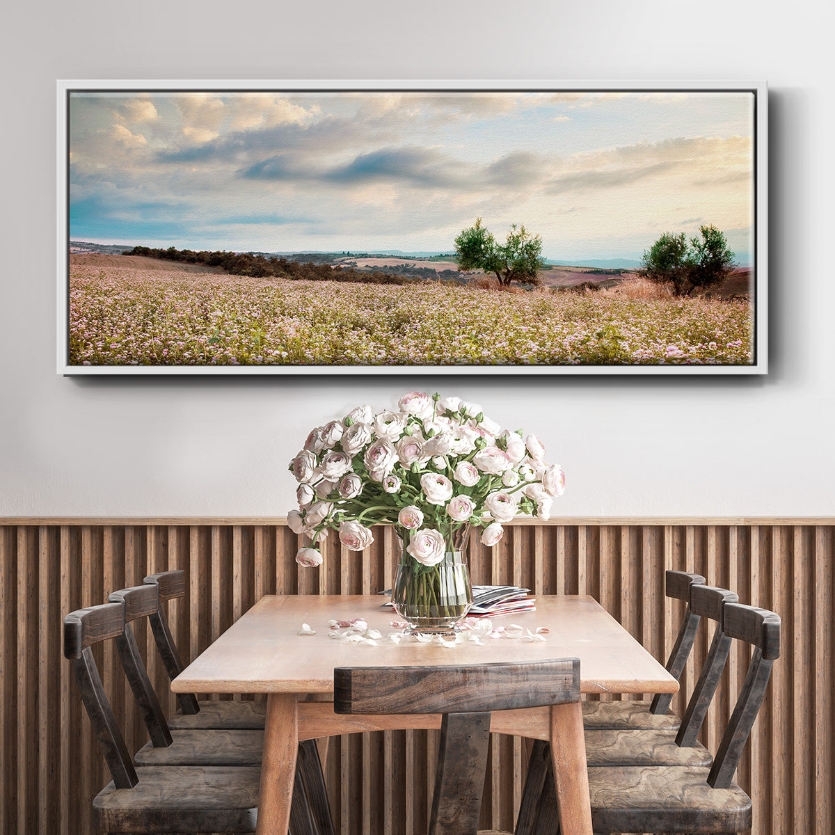 Tuscan Wildflowers - Floater Framed Canvas Print