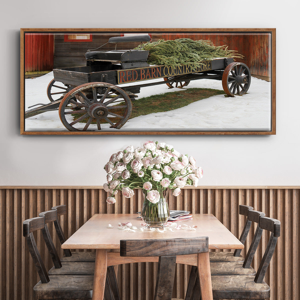 Country Store Wagon - Floater Framed Canvas Print