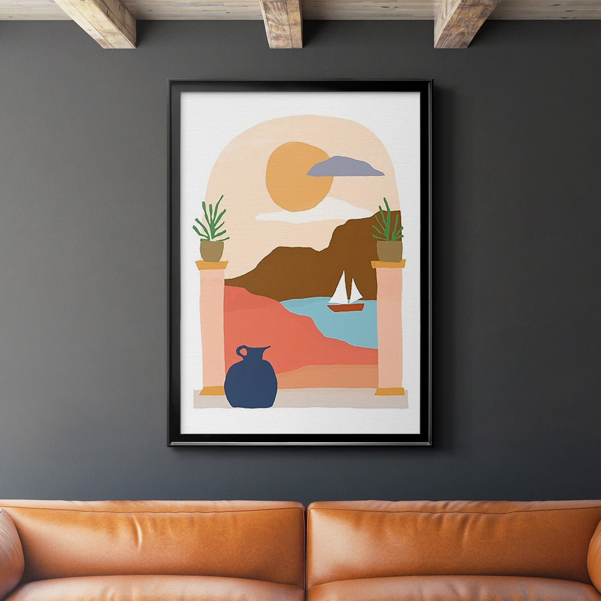 Paper Scene III - Modern Framed Canvas Print