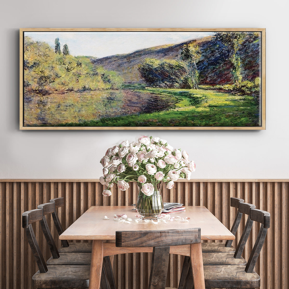 The Seine at Jeufosse, 1884 - Floater Framed Canvas Print