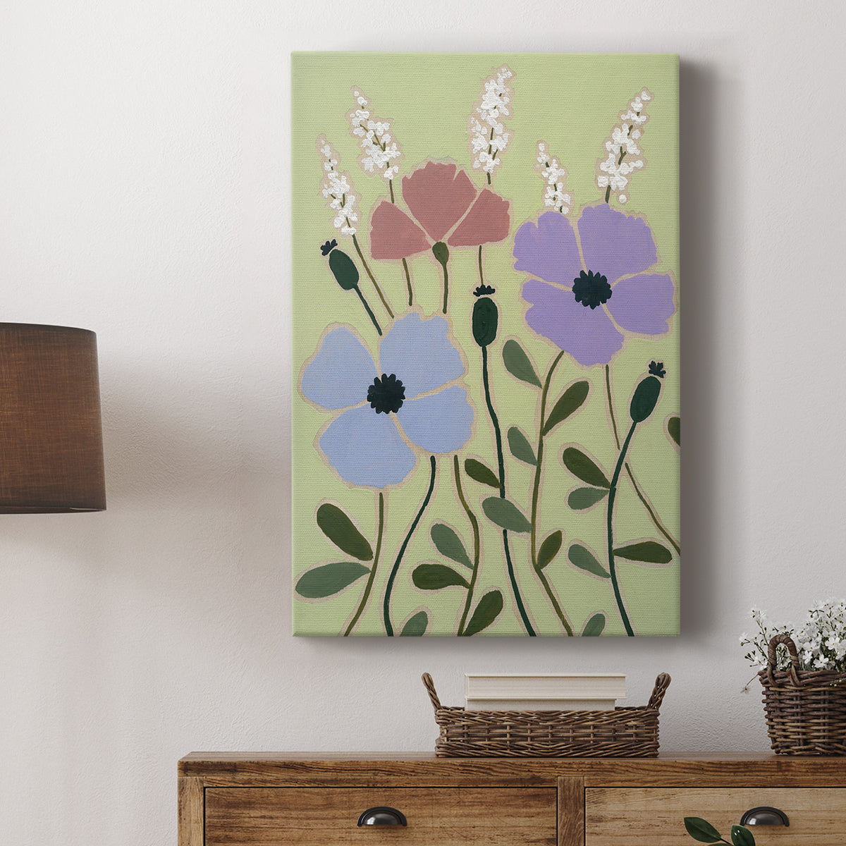 Woodblock Floral III - Canvas Art Print