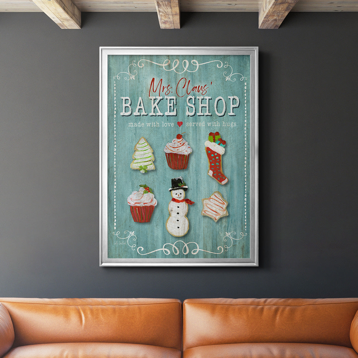 Mrs. Claus Bake Shop - Modern Framed Canvas Print