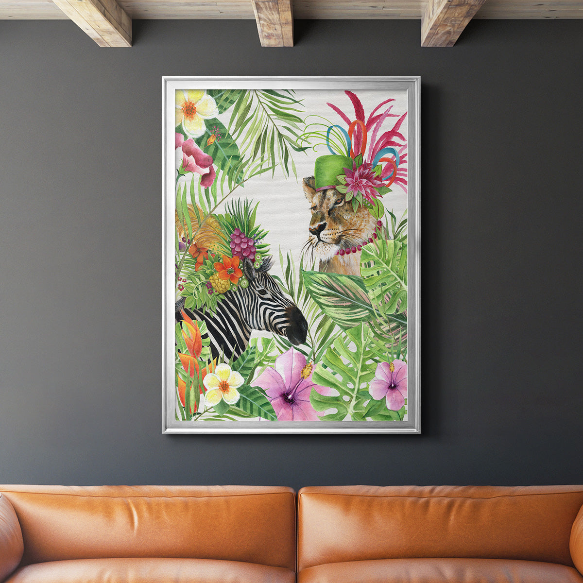 Jungle Royale II - Modern Framed Canvas Print