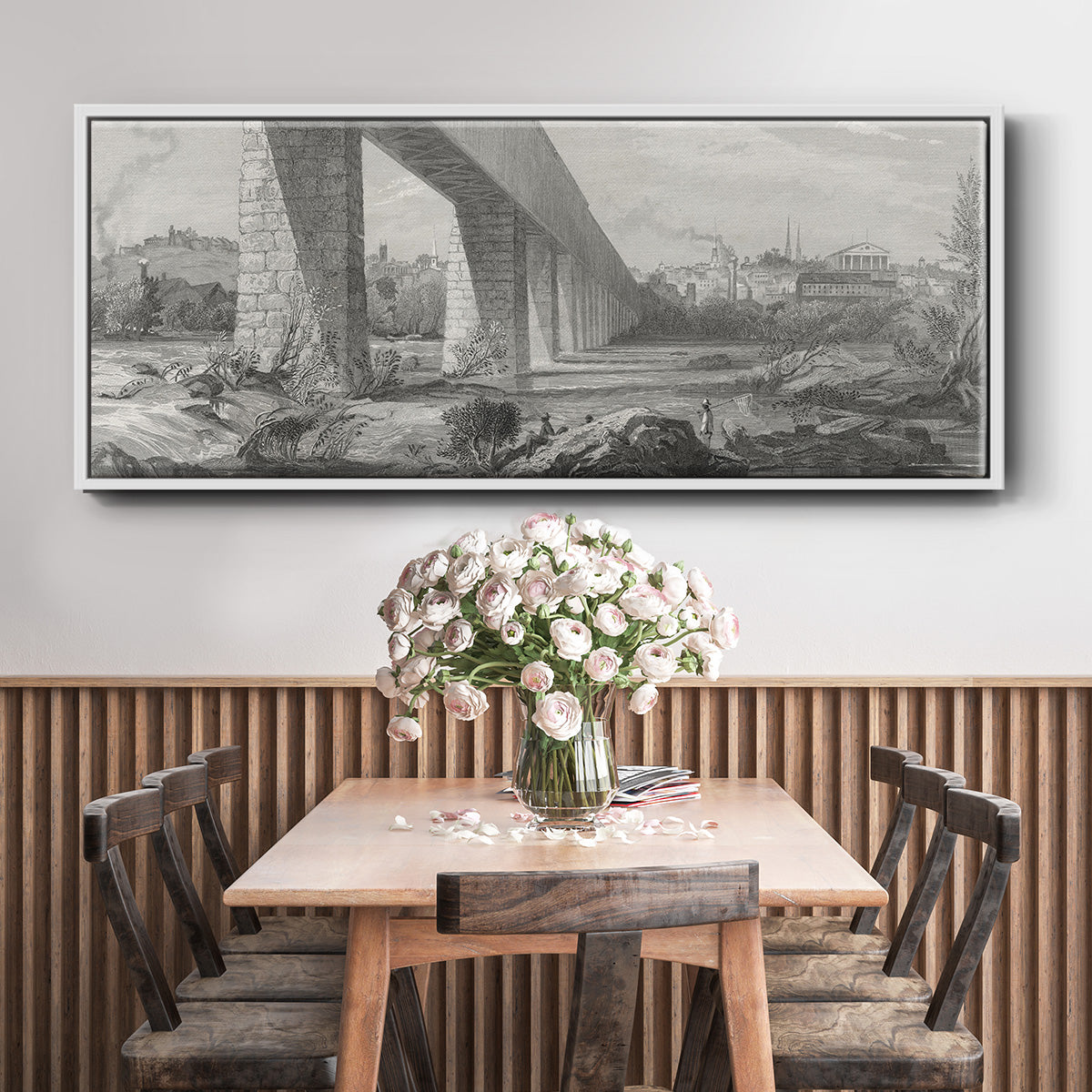 Richmond from the James - Floater Framed Canvas Print