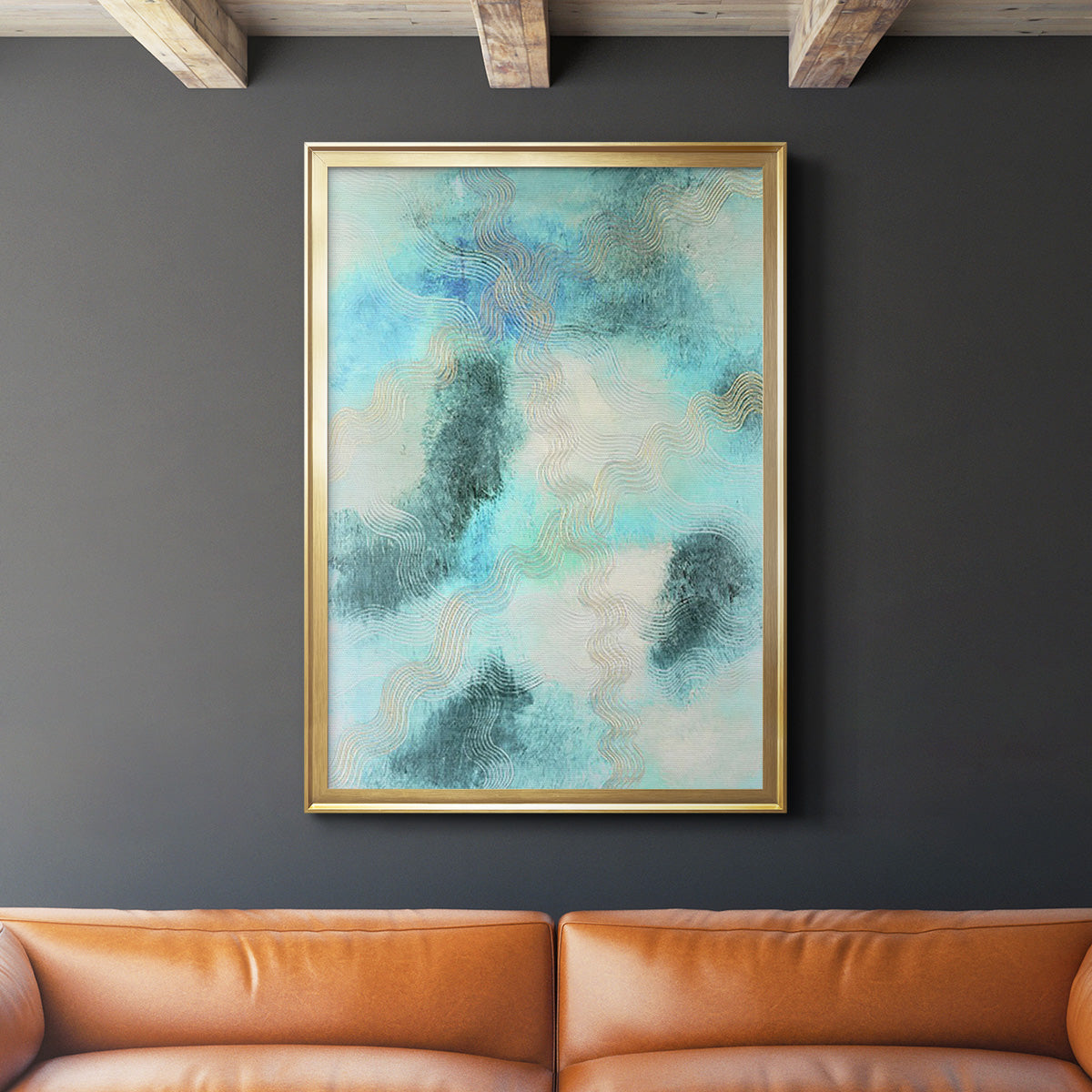 Blue Shift II - Modern Framed Canvas Print
