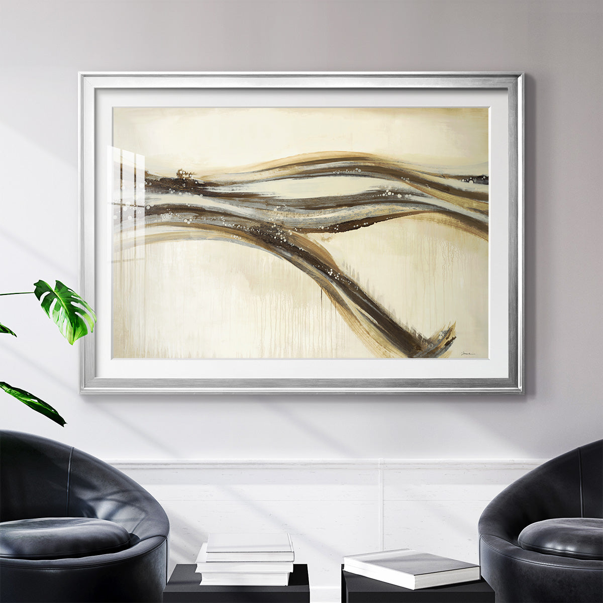 Catching a Metallic Wave - Modern Framed Art Print