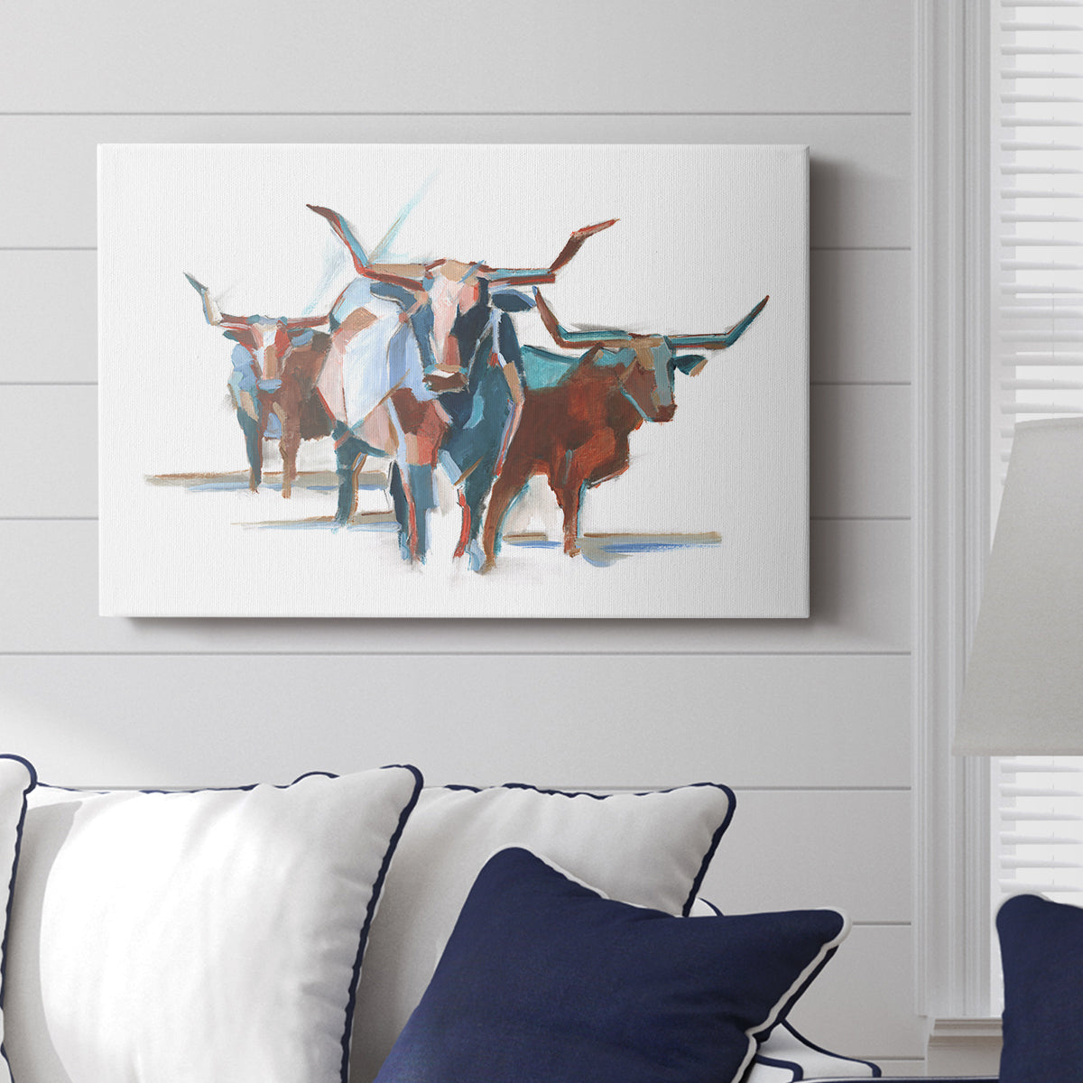 Modern Longhorns I - Canvas Art Print