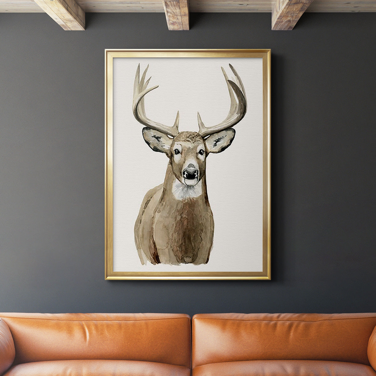 Handsome Whitetail II - Modern Framed Canvas Print