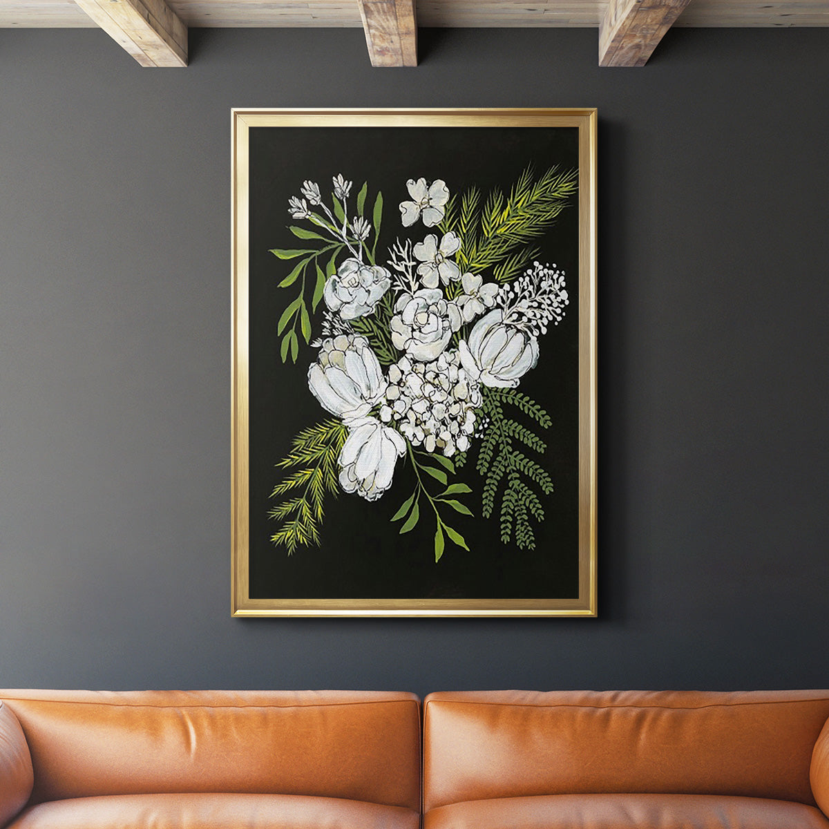 Alabaster Bouquet II - Modern Framed Canvas Print
