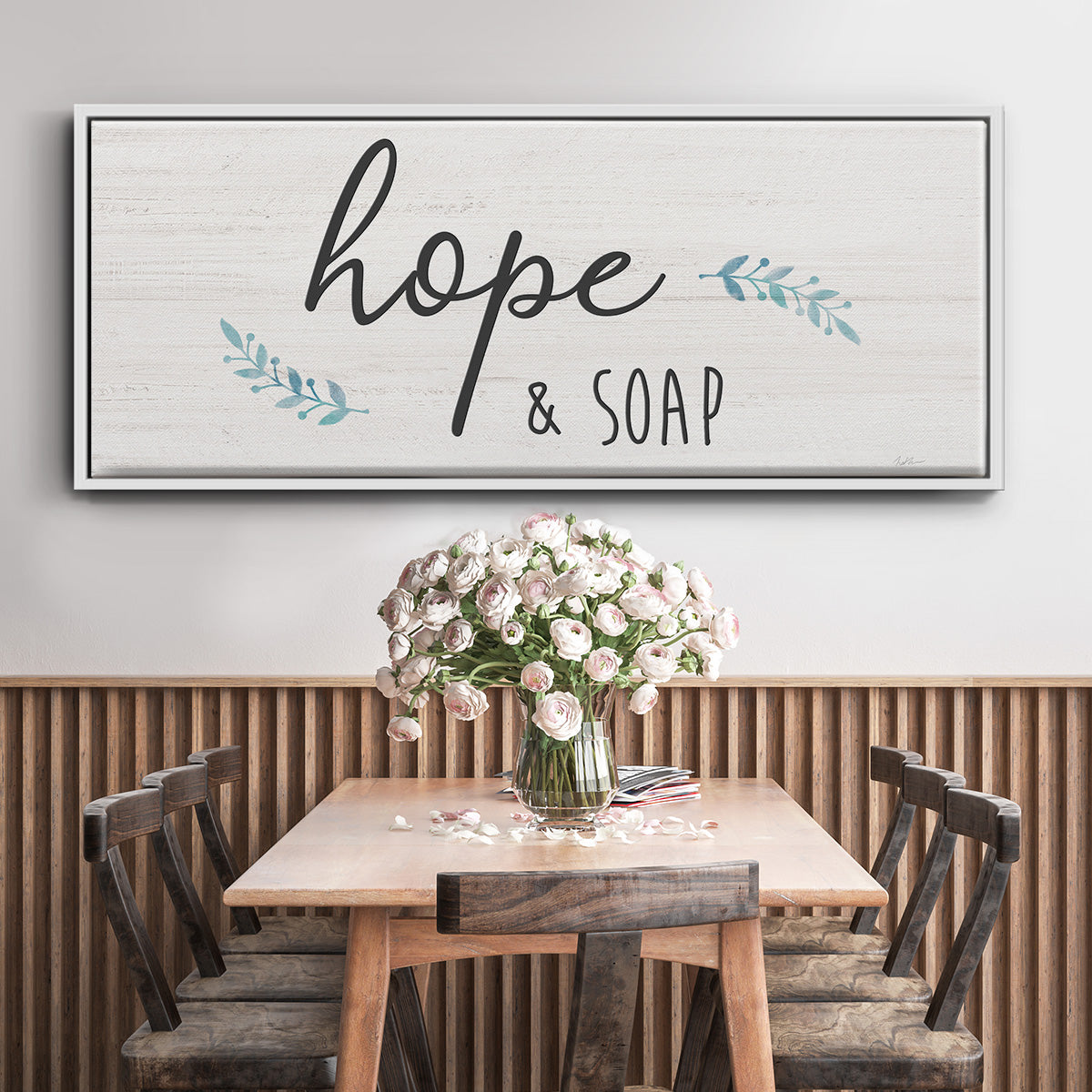 Hope & Soap - Floater Framed Canvas Print