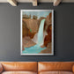 Turquoise Falls II - Modern Framed Canvas Print