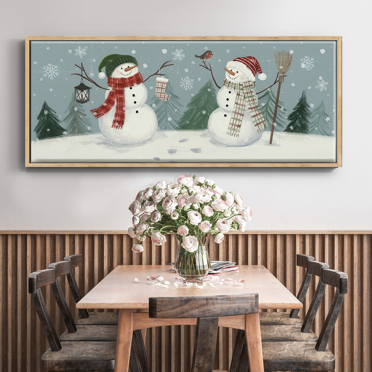 Snowmen VI - Floater Framed Canvas Print