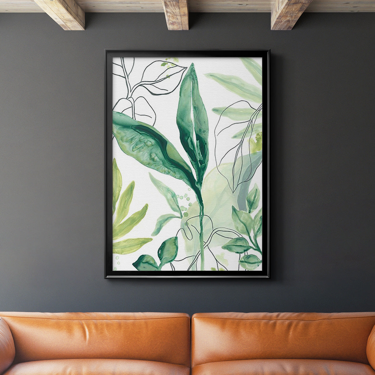 Tropical Palm Chorus IV - Modern Framed Canvas Print