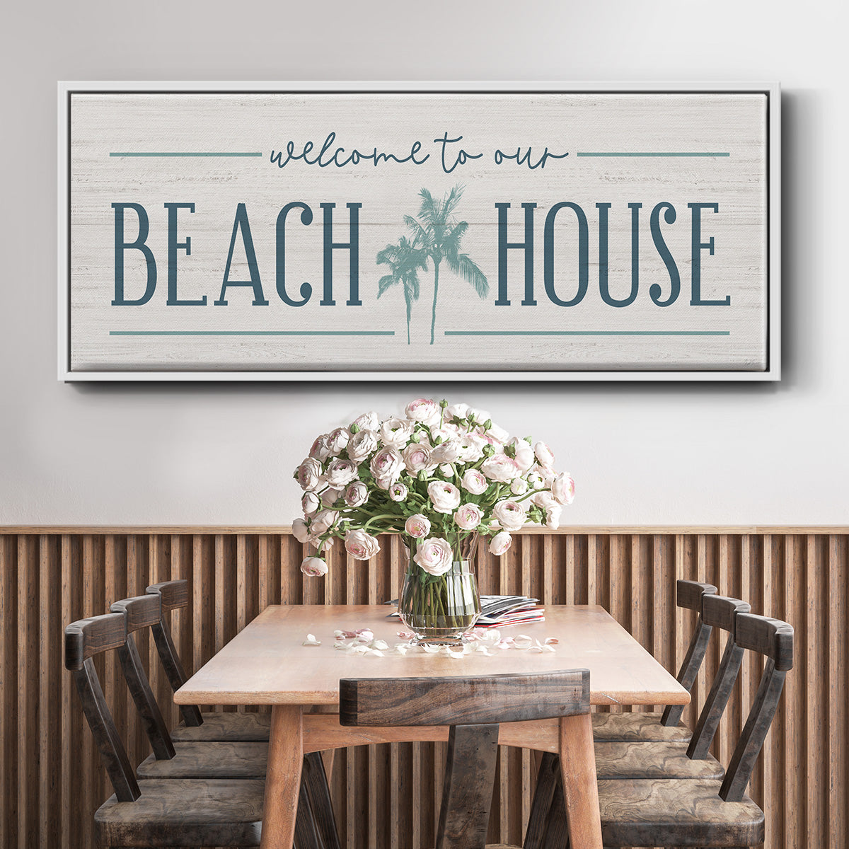 Our Beach House - Floater Framed Canvas Print
