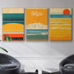 Summer Abroad I - Framed Premium Gallery Wrapped Canvas L Frame 3 Piece Set - Ready to Hang