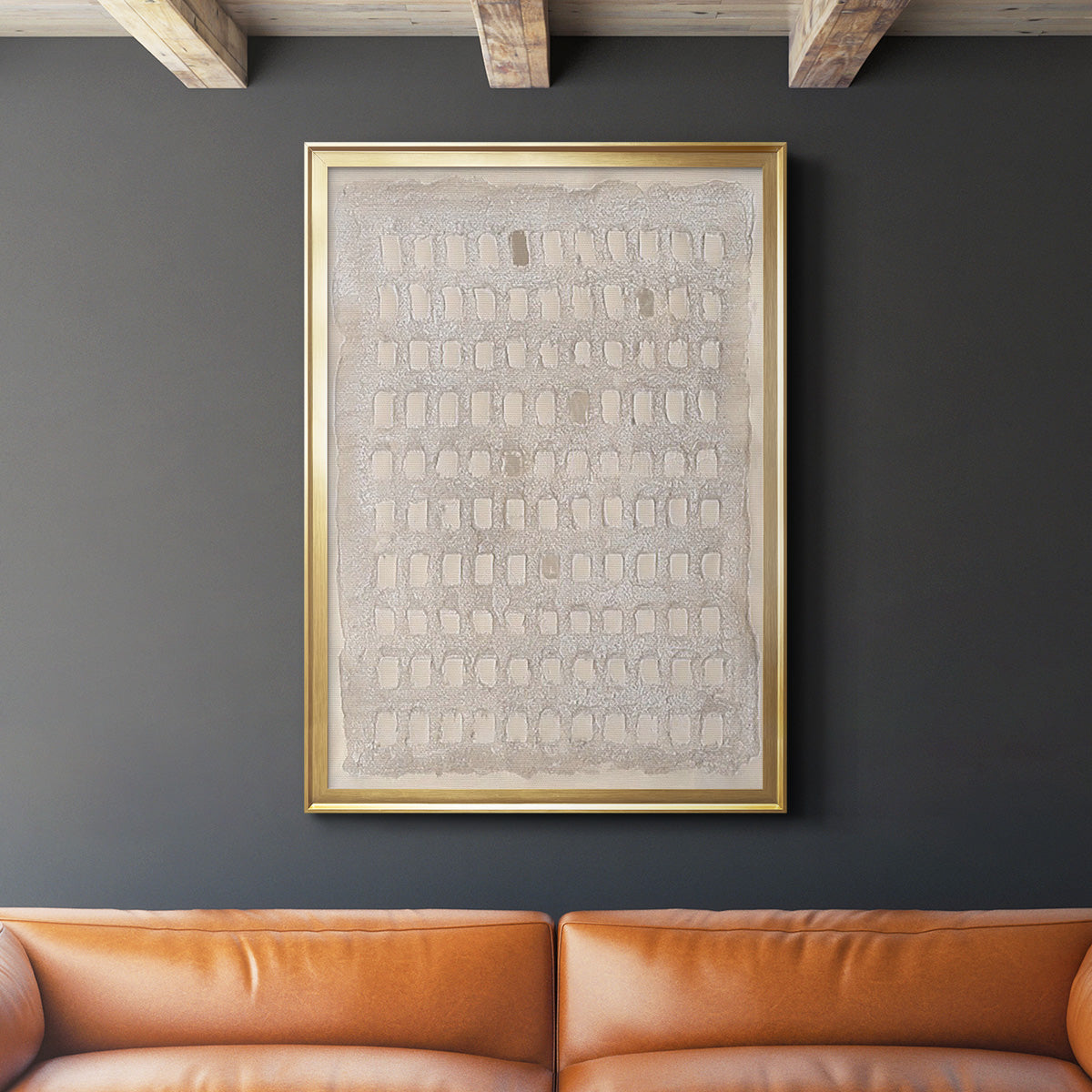 Pearl Punch Card I - Modern Framed Canvas Print