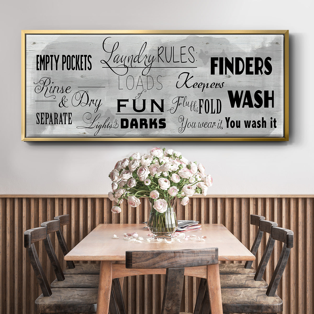 Laundry Rules - Floater Framed Canvas Print
