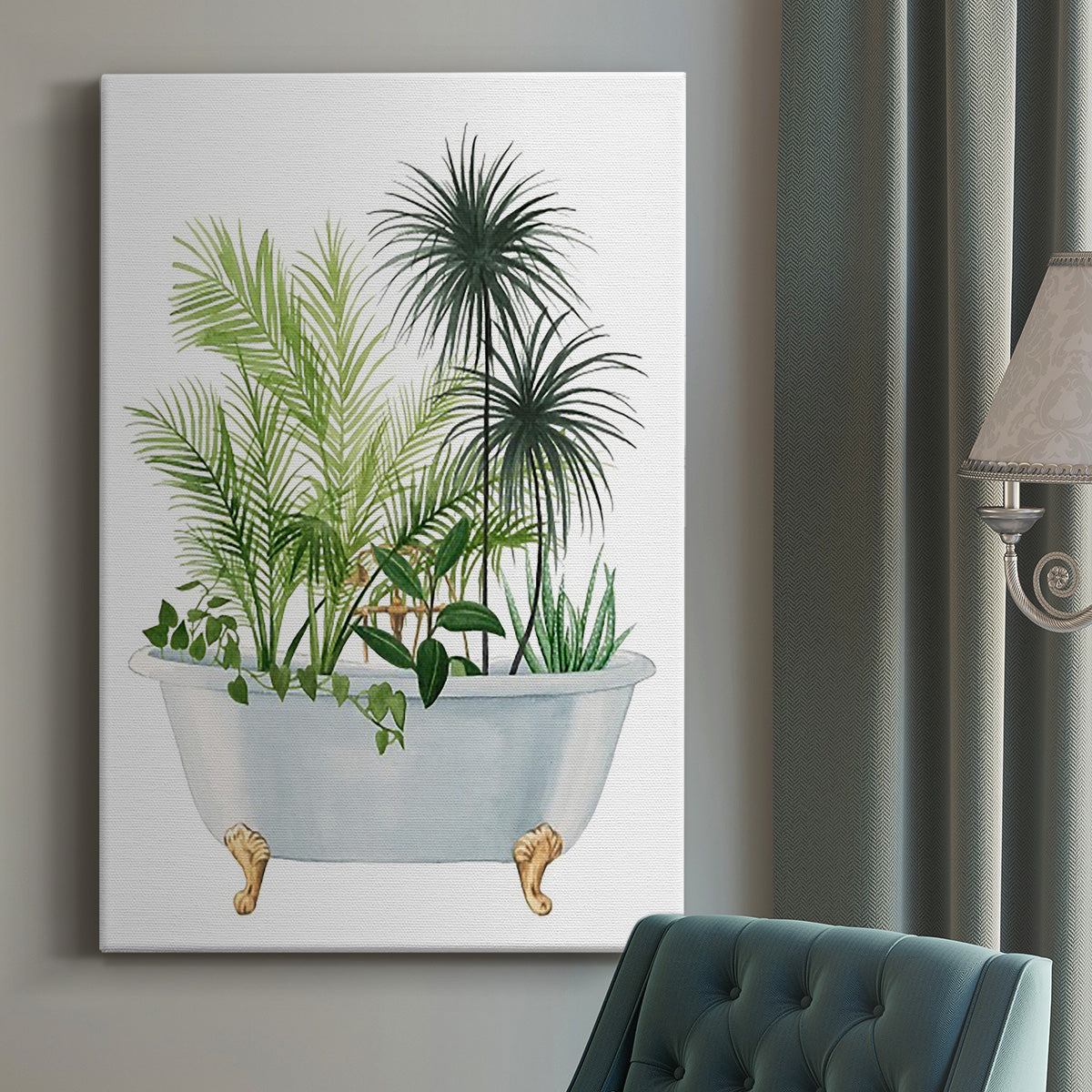 Plant Bath II Premium Gallery Wrapped Canvas - Ready to Hang